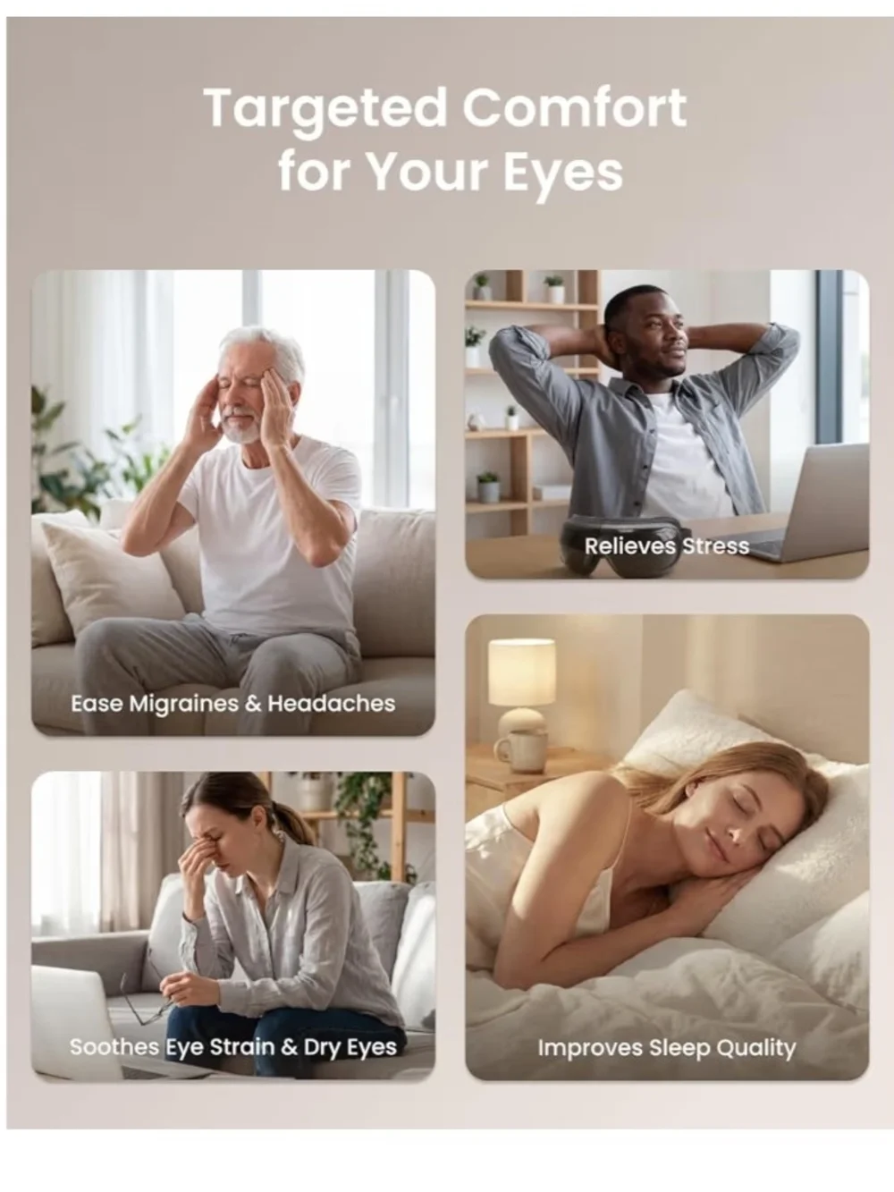 Renpho Eye Massager - Black Travel Eye Therapy